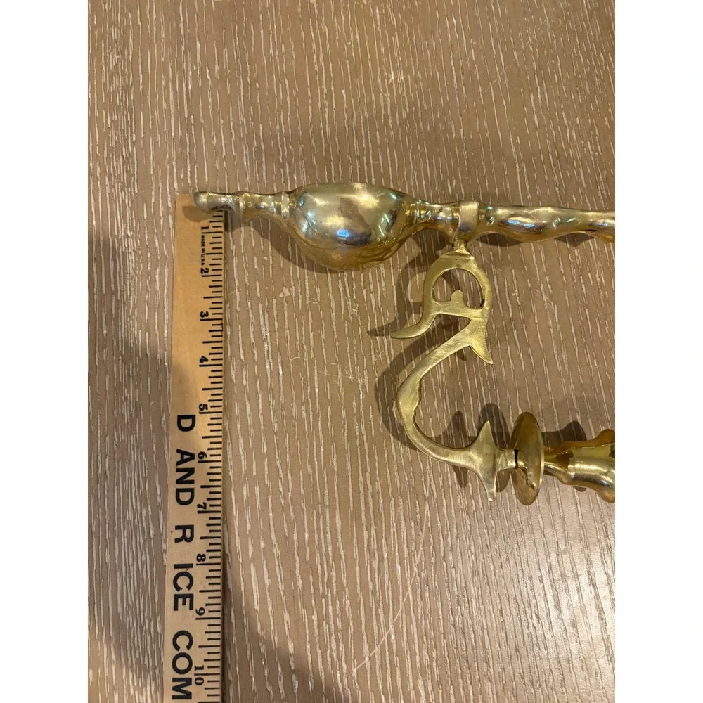 Vintage Brass Wall Sconce Candle Holder Ornate Hanging Taper Candlestick Decor